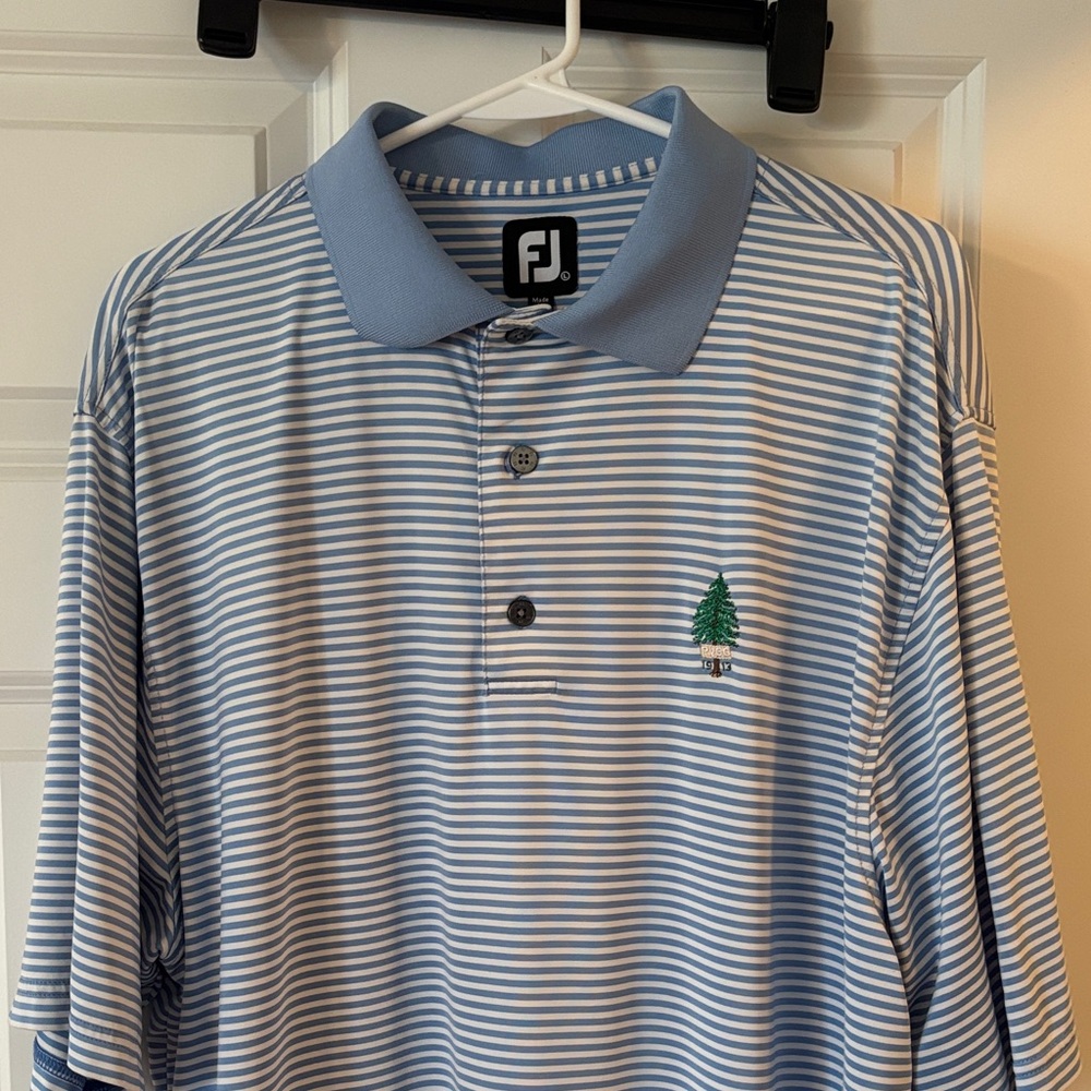 Pine Valley Golf Club FootJoy Blue and White Striped Polo